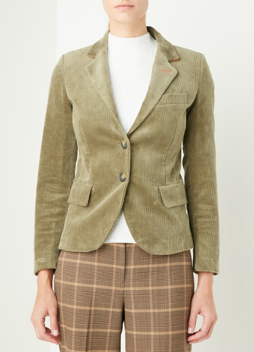 Benetton Blazer van corduroy - detail mosgroen