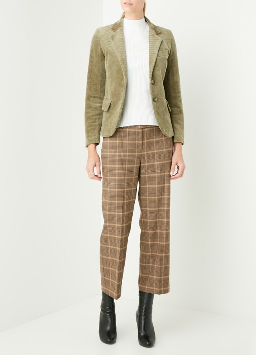 Benetton Blazer van corduroy - voorkant 4 mosgroen