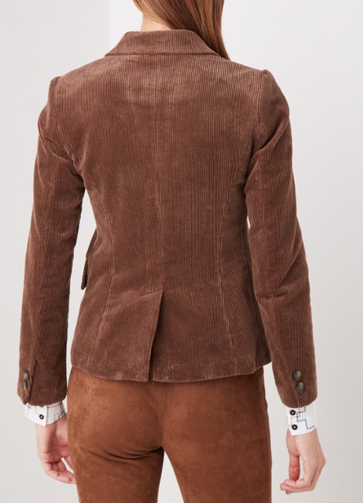 Benetton Blazer van corduroy - achterkant 4 bruin