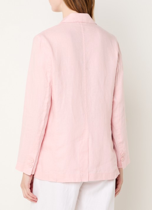 Benetton Blazer van linnen met klepzakken - achterkant 2 roze