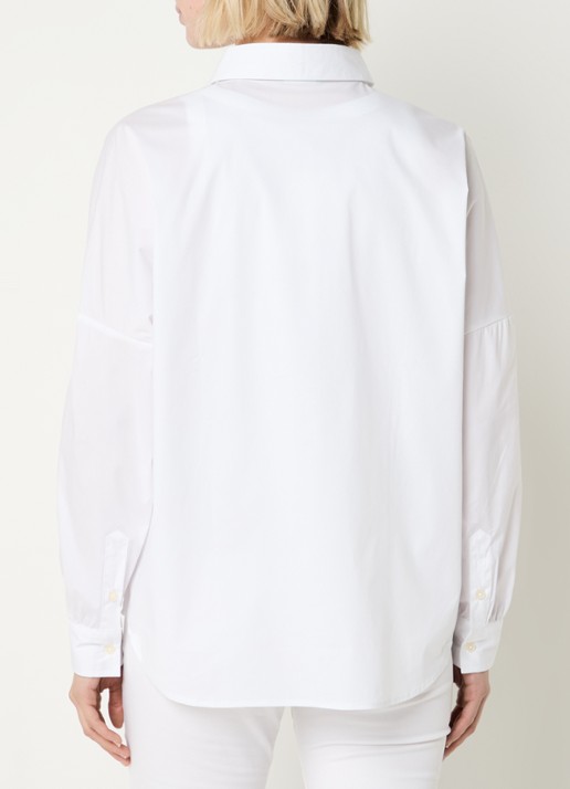 Benetton Blouse met borstzakken - achterkant gebroken wit