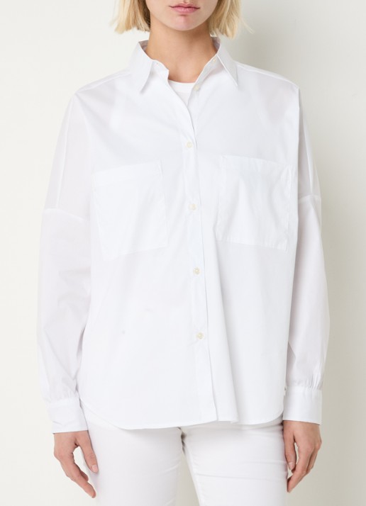 Benetton Blouse met borstzakken - detail 4 gebroken wit