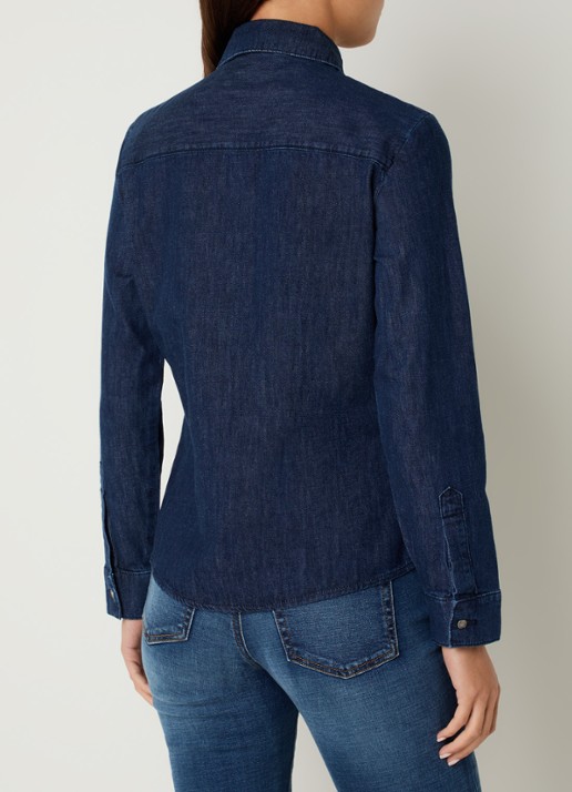 Benetton Blouse met borstzakken - achterkant 4 indigo