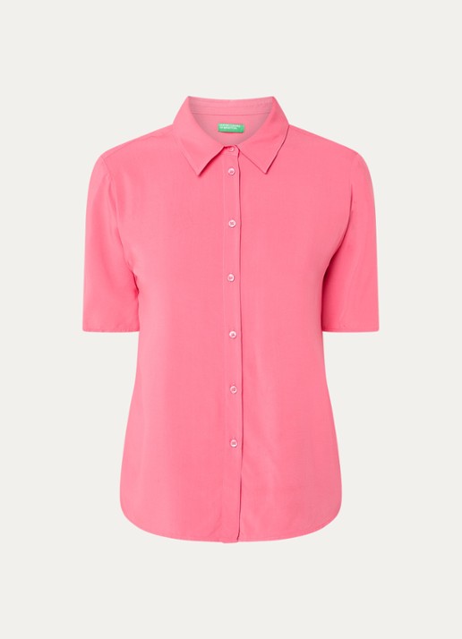 Benetton Blouse met kraag - voorkant rood