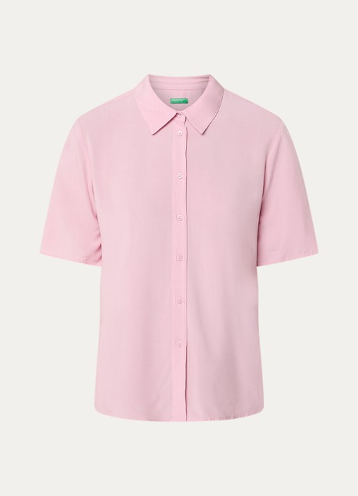 Benetton Blouse met kraag - voorkant 3 lichtroze