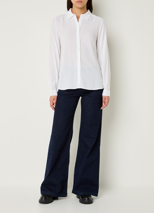Benetton Blouse met kraag  - voorkant 2 gebroken wit