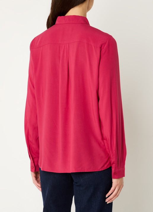 Benetton Blouse met kraag  - achterkant 2 donkerroze