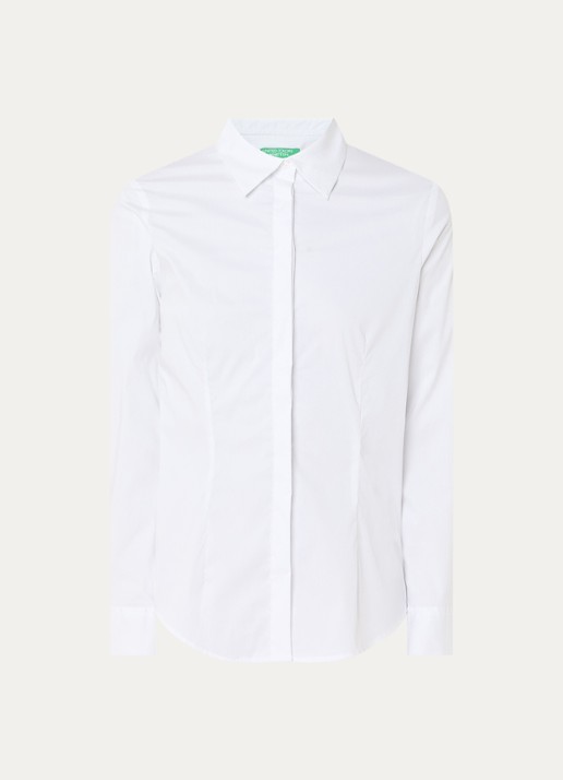 Benetton Blouse met kraag - voorkant 2 wit
