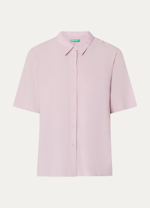 Benetton Blouse met kraag - voorkant 2 roze