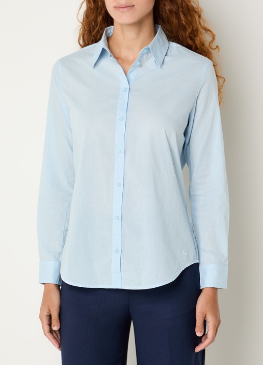 Benetton Blouse met kraag - detail 3 blauwgrijs