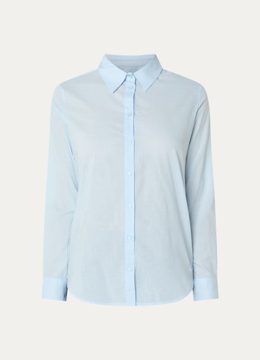 Benetton Blouse met kraag - voorkant blauwgrijs