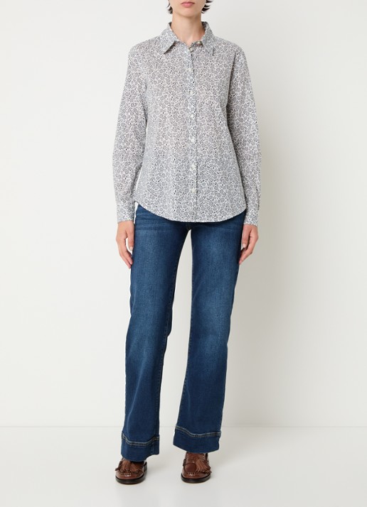 Benetton Blouse met print - voorkant 3 royalblauw