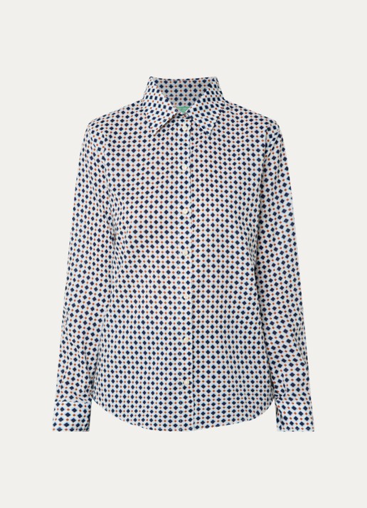 Benetton Blouse met print - voorkant 2 wit