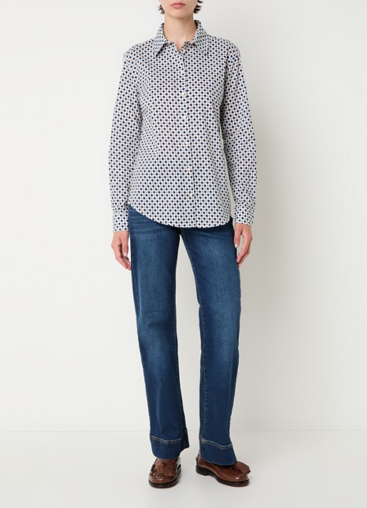 Benetton Blouse met print - voorkant 3 wit