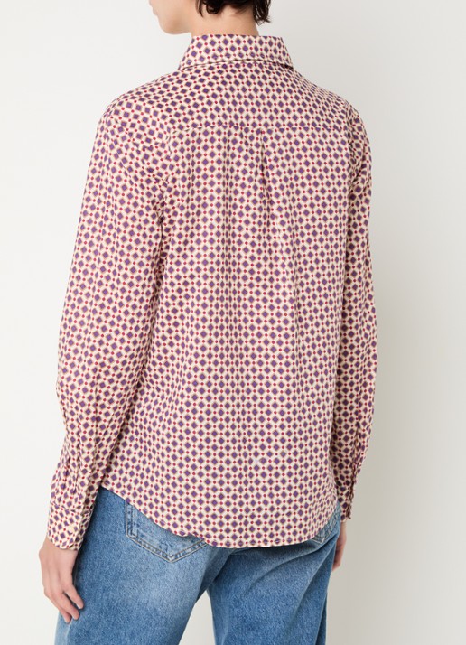 Benetton Blouse met print - achterkant 4 paars