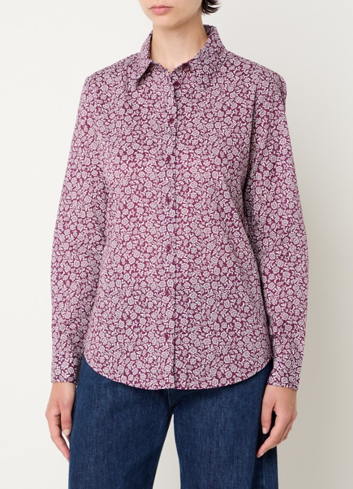 Benetton Blouse met print - detail bordeauxrood