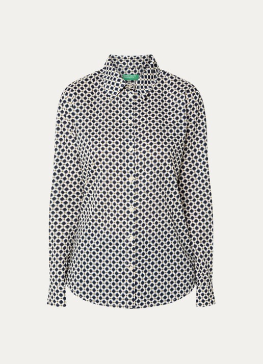 Benetton Blouse met print - voorkant 2 groen