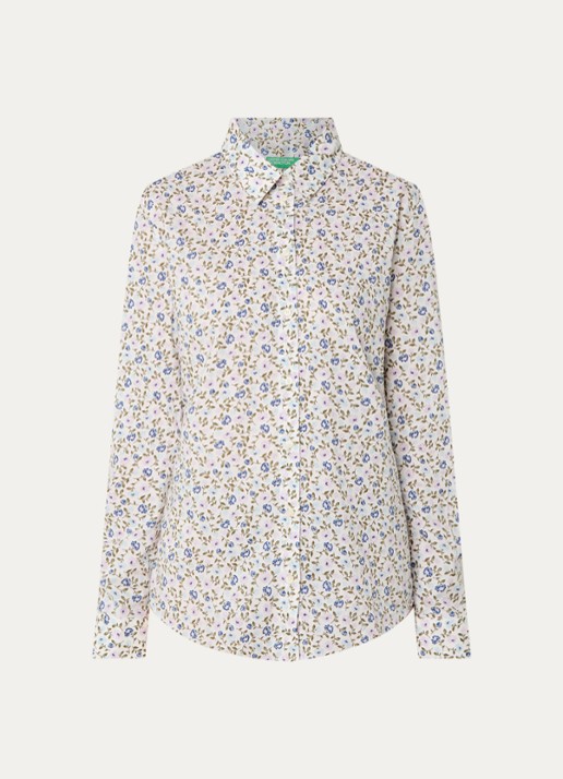 Benetton Blouse met print - voorkant 2 creme