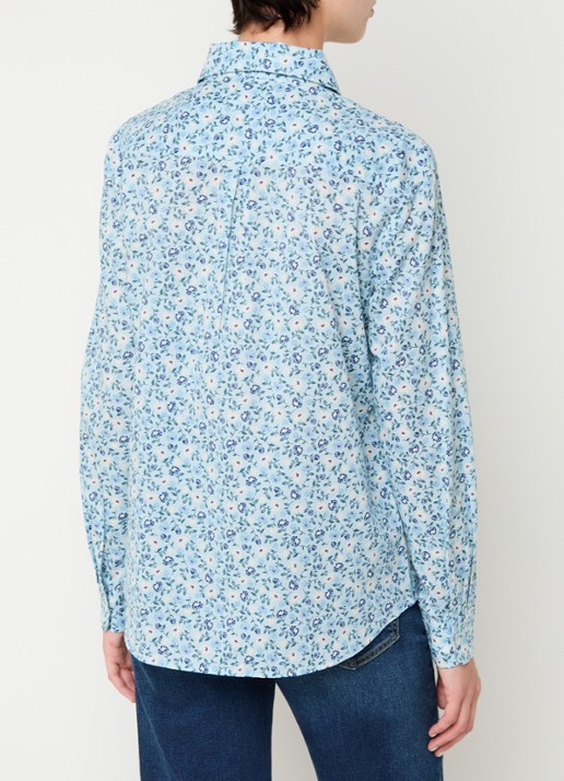 Benetton Blouse met print - achterkant 2 blauw