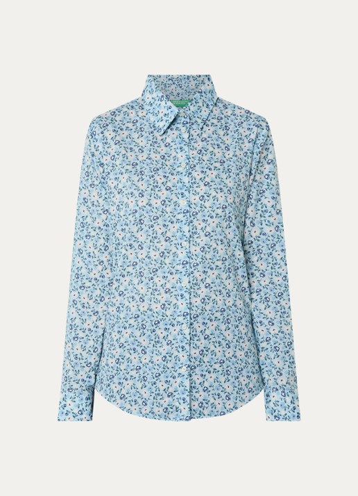 Benetton Blouse met print - voorkant 3 blauw