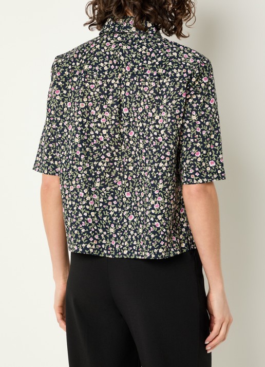 Benetton Blouse met print - achterkant 3 donkerblauw