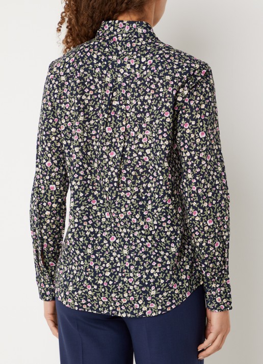 Benetton Blouse met print - achterkant donkerblauw