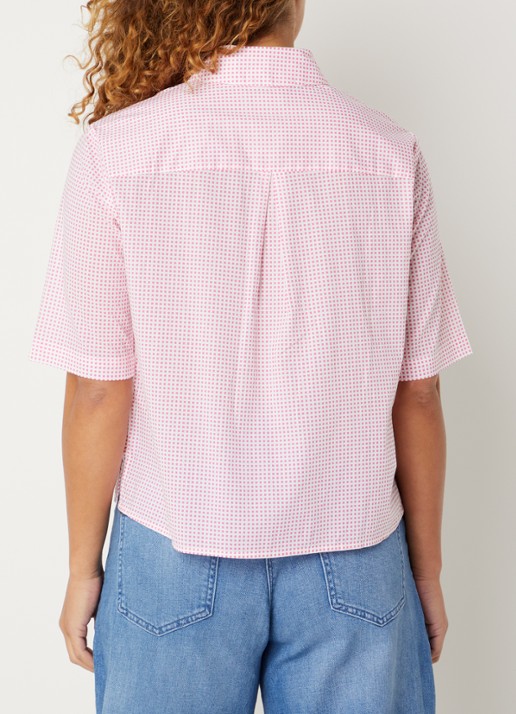 Benetton Blouse met print - achterkant fuchsia