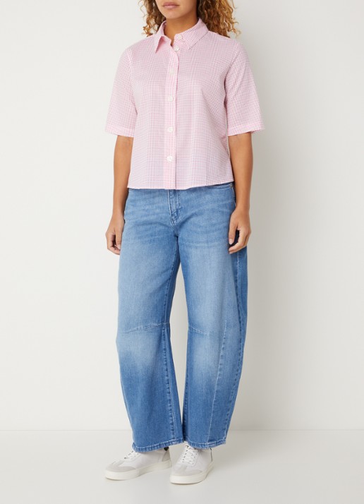 Benetton Blouse met print - voorkant 3 fuchsia