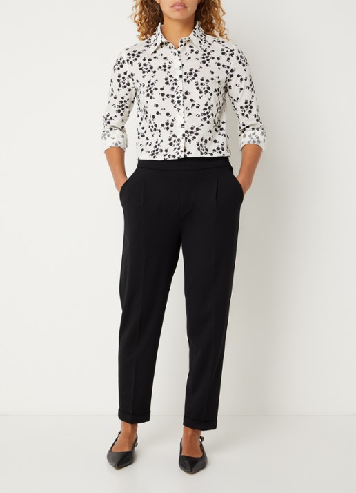 Benetton Blouse met print - voorkant 4 zwart