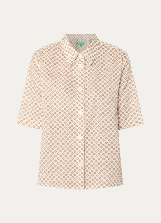 Benetton Blouse met print - voorkant 3 groen
