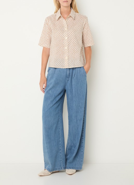 Benetton Blouse met print - voorkant 4 groen