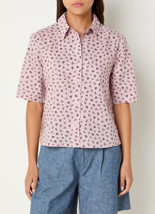 Benetton Blouse met print - detail 3 oudroze