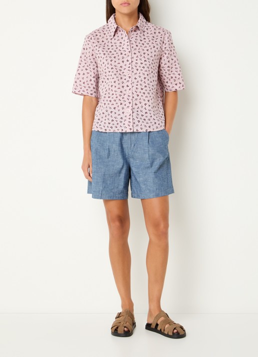 Benetton Blouse met print - voorkant 2 oudroze