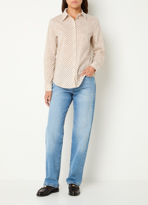 Benetton Blouse met print - voorkant 2 khaki