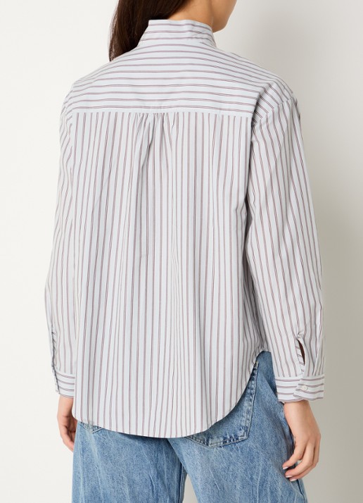 Benetton Blouse met sjaalkraag en streepprint - achterkant 4 lichtroze