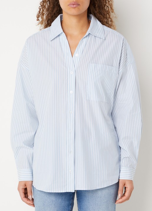 Benetton Blouse met streepprint en borstzak