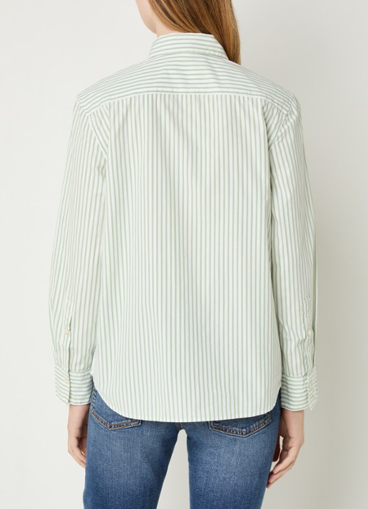 Benetton Blouse met streepprint - achterkant 4 lichtgroen