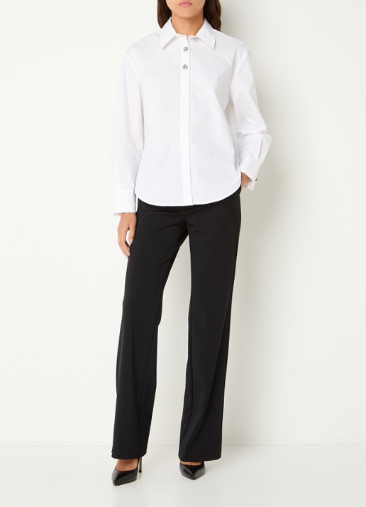 Benetton Blouse van katoen - voorkant 2 wit