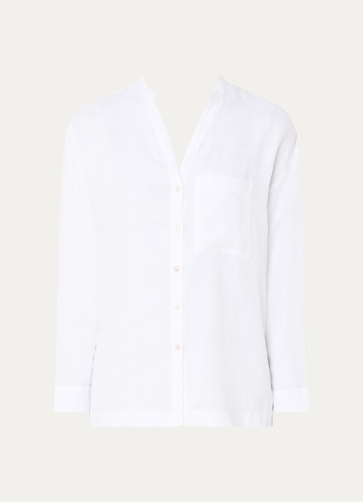 Benetton Blouse van linnen met borstzak