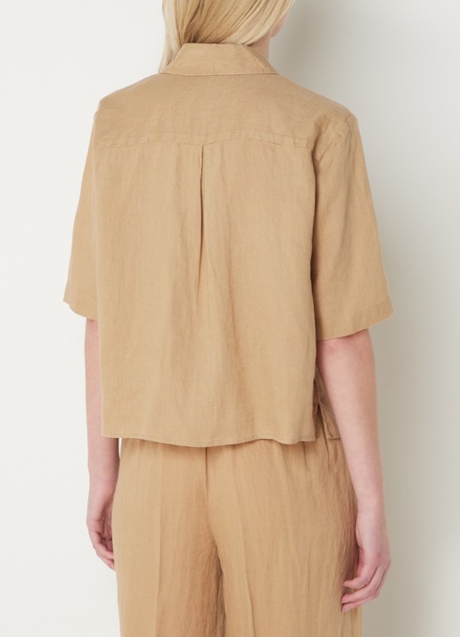 Benetton Blouse van linnen  - achterkant 2 bruin