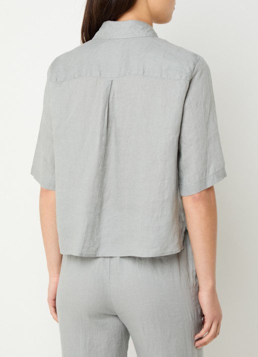Benetton Blouse van linnen  - achterkant 3 grijs