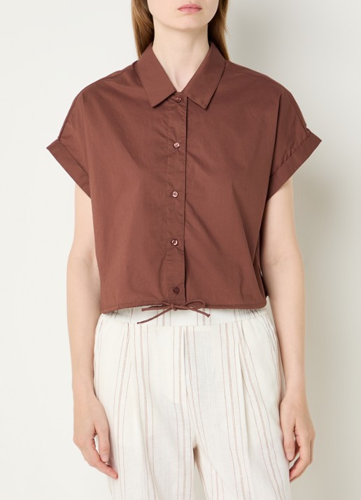 Benetton Cropped blouse met strikdetail
