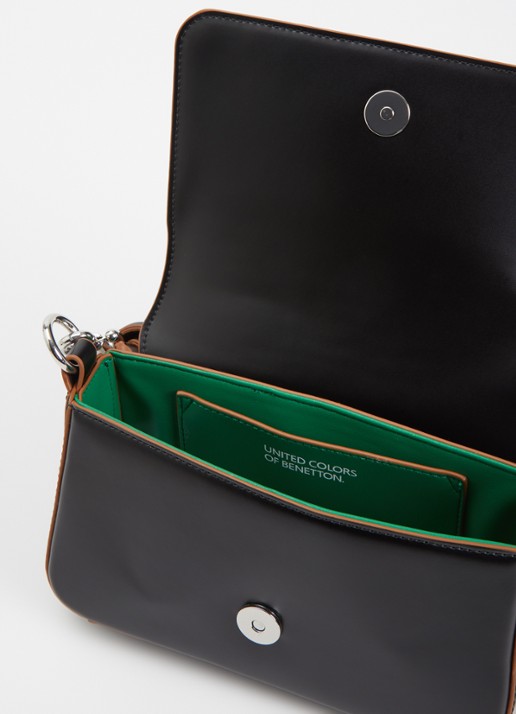 Benetton Crossbodytas met afneembare schouderriem - detail zwart