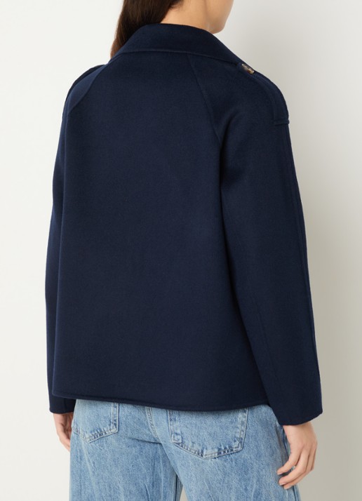 Benetton Double-breasted mantel met kraag - achterkant 3 donkerblauw