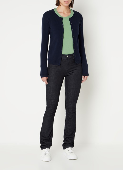 Benetton Fijngebreid vest met ronde hals - voorkant 4 blauw