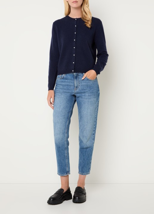 Benetton Fijngebreid vest van wol - voorkant 3 blauw