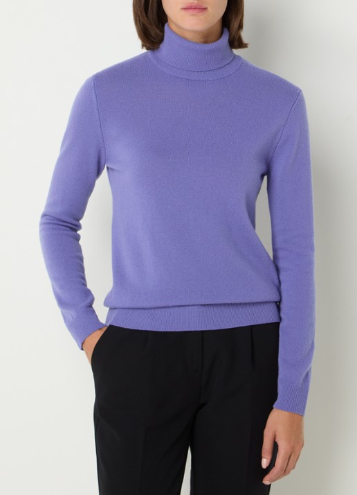 Benetton Fijngebreide coltrui van merino wol - detail 4 violet