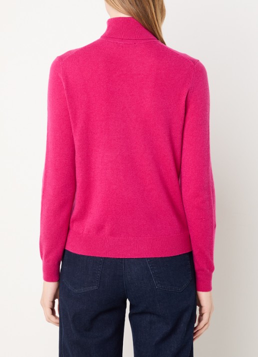Benetton Fijngebreide coltrui van merino wol - achterkant 4 fuchsia