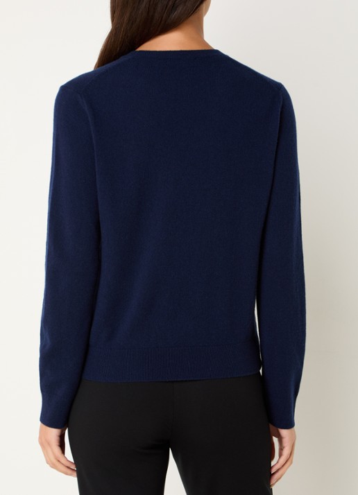 Benetton Fijngebreide pullover van kasjmier - achterkant 3 donkerblauw