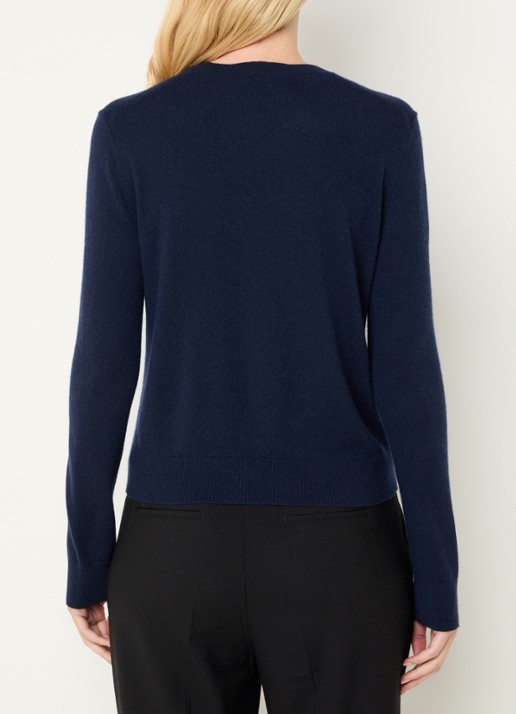 Benetton Fijngebreide pullover van kasjmier - achterkant 4 donkerblauw